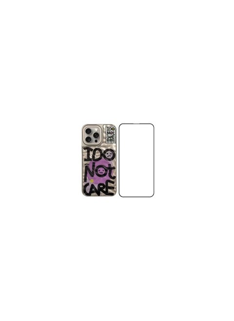 2 Pack iPhone 15 Pro Case Cover and Screen Protector Letter Phone Case Creative Soft Back New Design Shell Durable and Fashionable Case/I Do Not Care