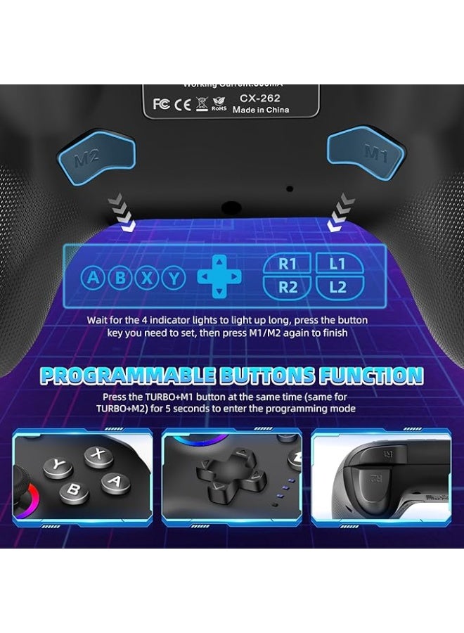 LENND Switch Controller Compatible with Switch/Lite/OLED/PC,Wireless Switch Pro Controller With RGB Breathing LED,Switch Controllers Remote with Turbo,Wake-up Function - Image 3