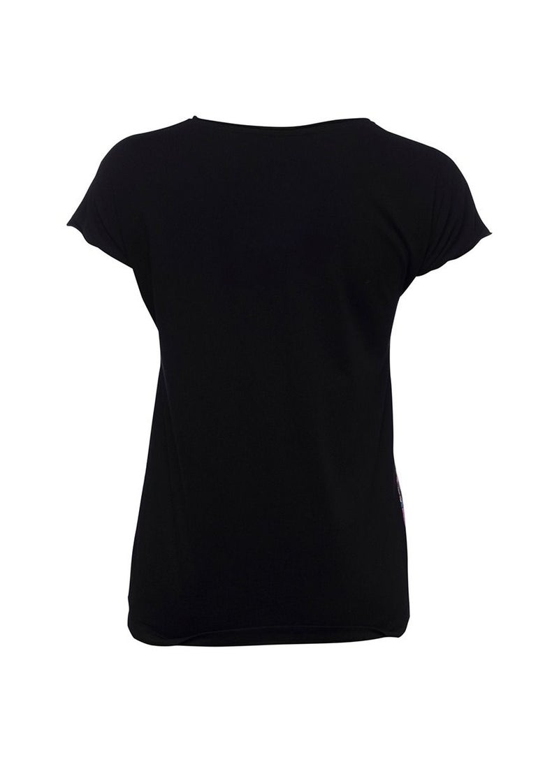 بيج ديزاين تي شيرت نسائي تصميم مخصص لون أسود مختلف الحجم - Image 3