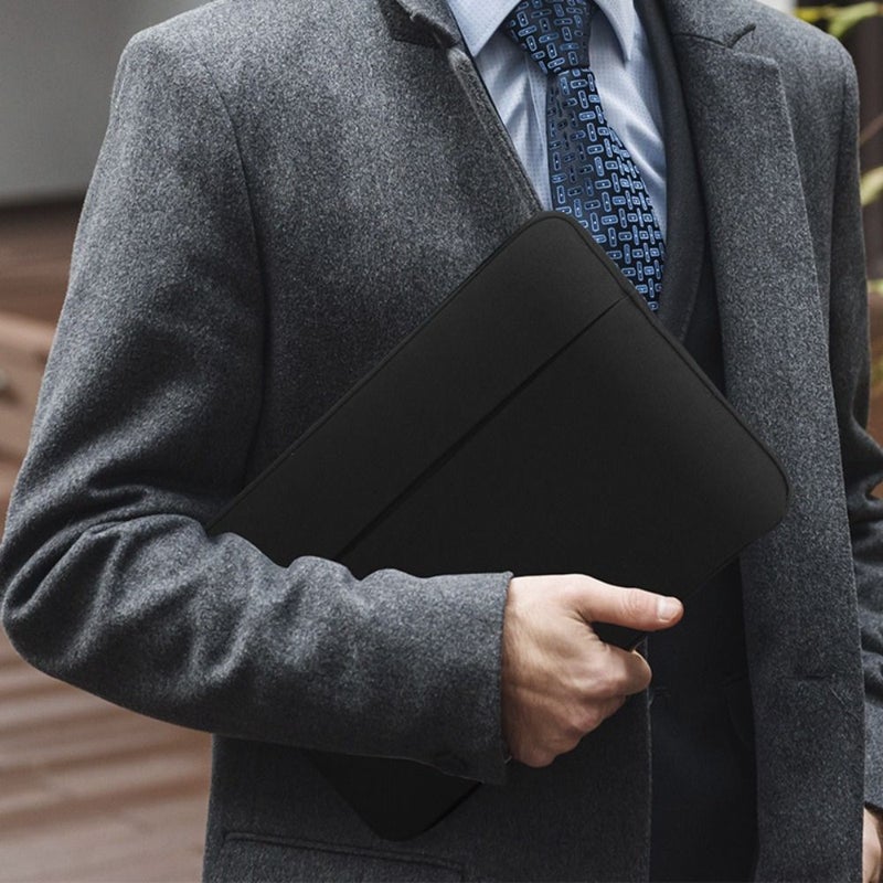 Grey 15.6 Inch Nylon Anti Drop Padded Laptop Sleeve Stylish Tablet Bag - Image 3