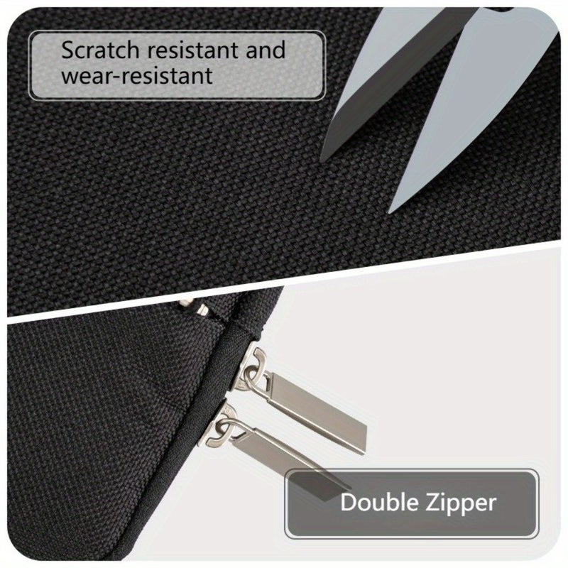 Grey 15.6 Inch Nylon Anti Drop Padded Laptop Sleeve Stylish Tablet Bag - Image 4