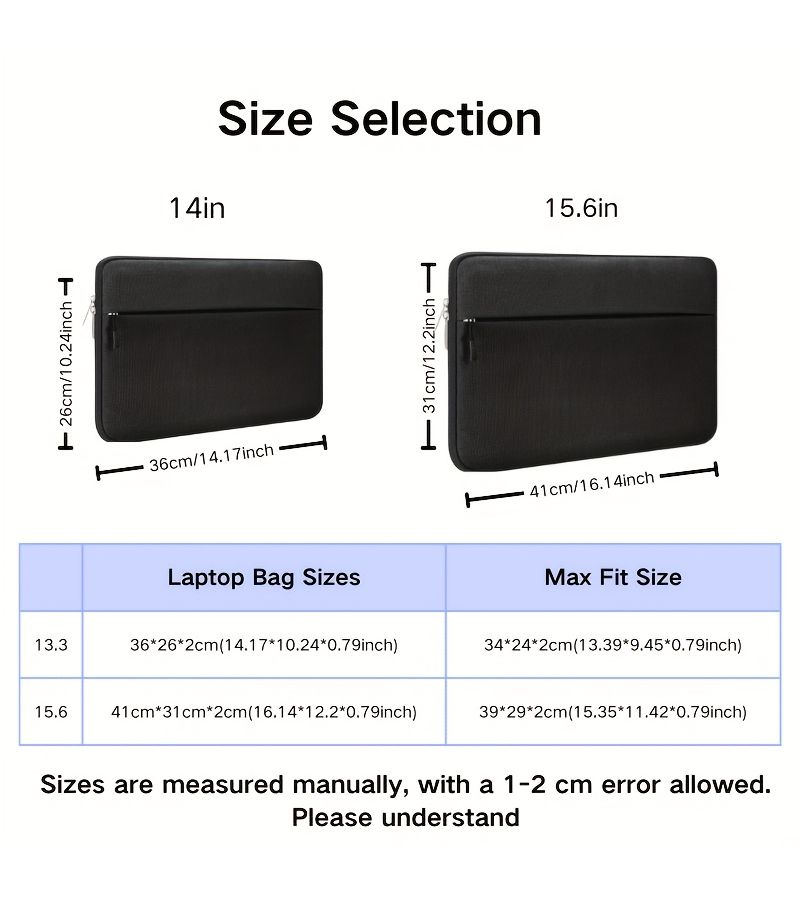 Grey 15.6 Inch Nylon Anti Drop Padded Laptop Sleeve Stylish Tablet Bag - Image 2