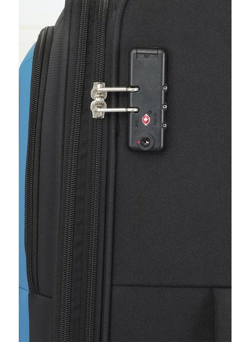 AMERICAN TOURISTER seville suitcase, 2pc set (57 + 69 cm), 4 wheels, soft top, polyester, black|tsa lock|front storage compartment|inner mesh zippered pocket - 3 years international warranty - Image 3
