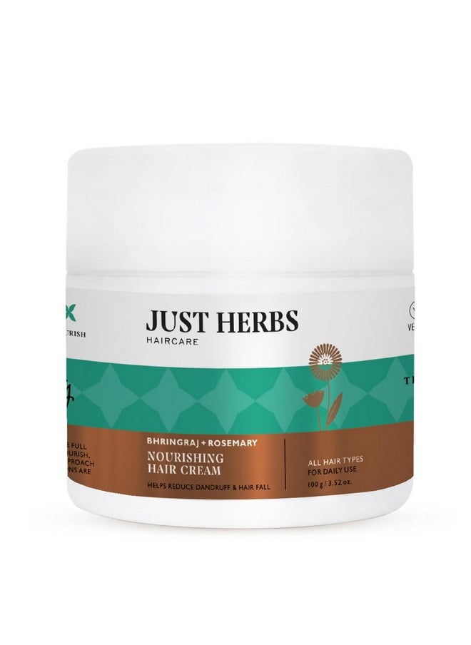 Just Herbs Nourishing Hair Cream For Men & Women With Bhringraj & Rosemary Helps Reduce Dandruff And Hairfall 100 G  - Image 1