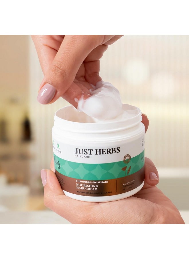 Just Herbs Nourishing Hair Cream For Men & Women With Bhringraj & Rosemary Helps Reduce Dandruff And Hairfall 100 G  - Image 2