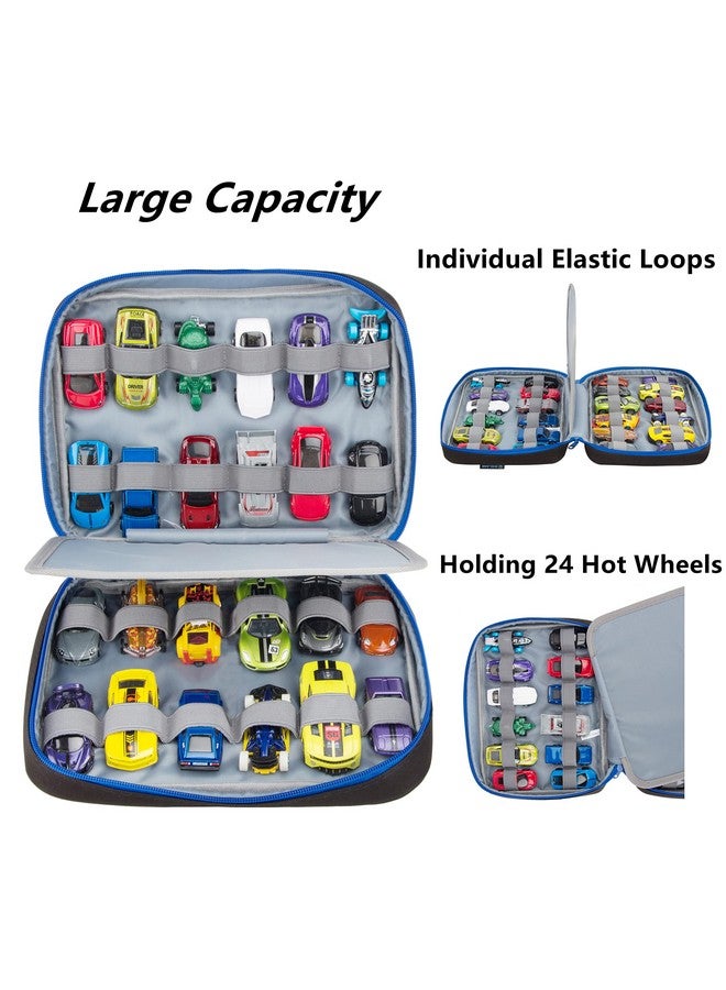 KISLANE 24 Toy Cars Storage For Hot Wheels Storage Case Compatible With 24 Hot Wheels Matchbox Cars Mini Toys Hot Wheels Storage For Kids Bag Only (Black)  - Image 3