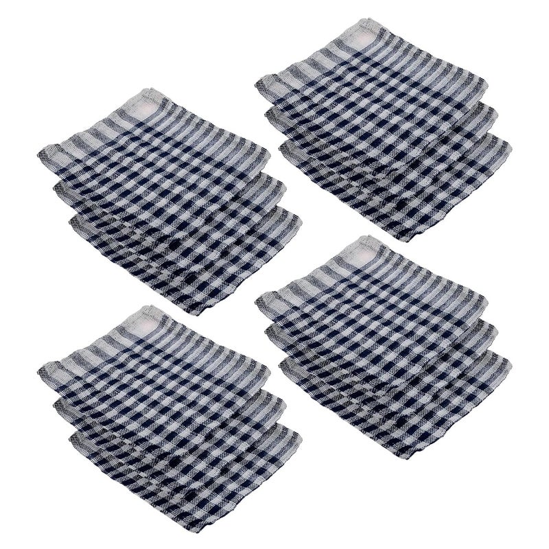 Kuber Industries Pack of 12 Cotton Cloth for Cleaning Duster Cloth for Home Cleaning Wiping Cloth for Kitchen Kitchen Napkins Blue - Image 2
