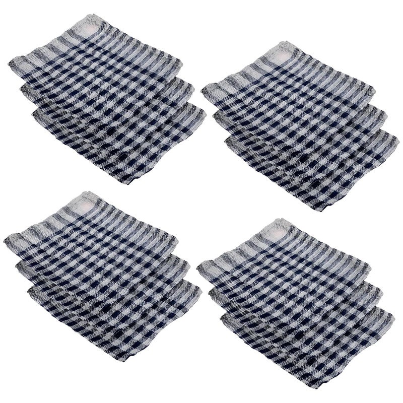 Kuber Industries Pack of 12 Cotton Cloth for Cleaning Duster Cloth for Home Cleaning Wiping Cloth for Kitchen Kitchen Napkins Blue - Image 1