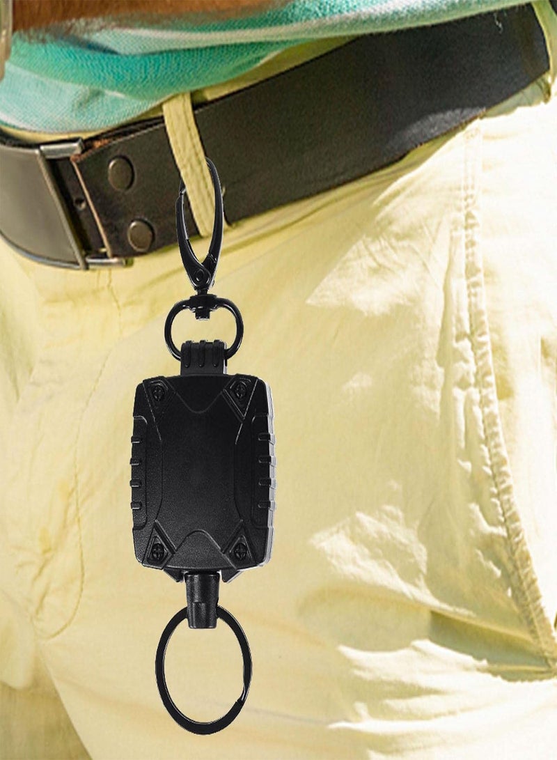 GGOOT Anti Lost Keychain,Easy-Pull Retractable Badge Reel Keychain - Anti-Theft Key for Hanging on Bags, Backpacks, Handbags, Belts, Purses - Image 3