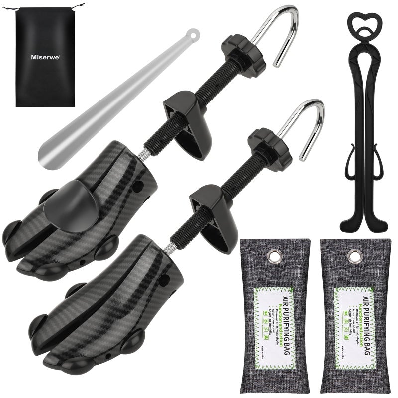 MISERWE Shoe Stretcher with Carrying Bag Adjustable Unisex Shoes Stretcher with 2 Air Purifying Bag(L) - Image 1