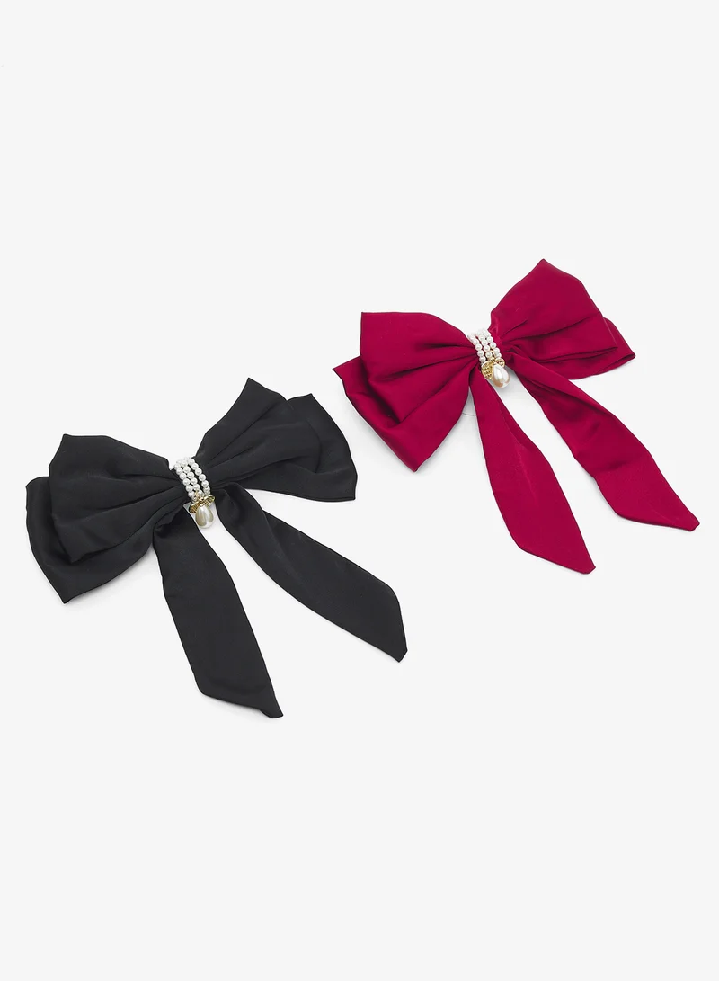 Ginger 2PK Embellished Bow Clip