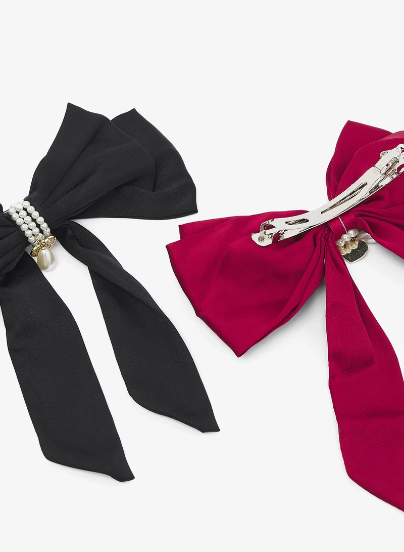 Ginger 2PK Embellished Bow Clip