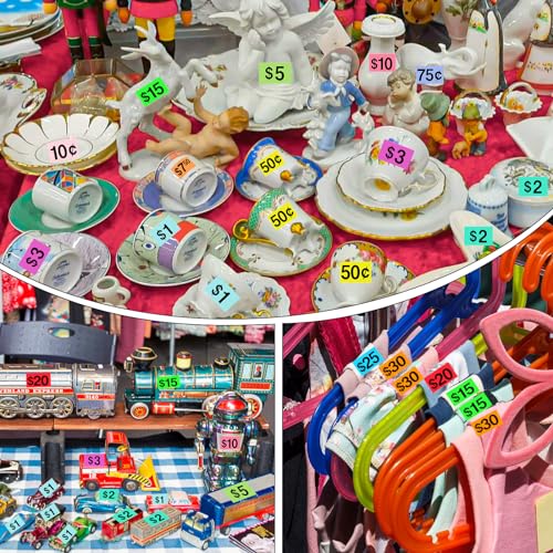 Gushu 5460 Pcs Garage Sale Stickers, 1/2" X 3/4" Yard Sale Price Tags Stickers Rectangle Preprinted Price Labels for Fle Market Sale - Image 5