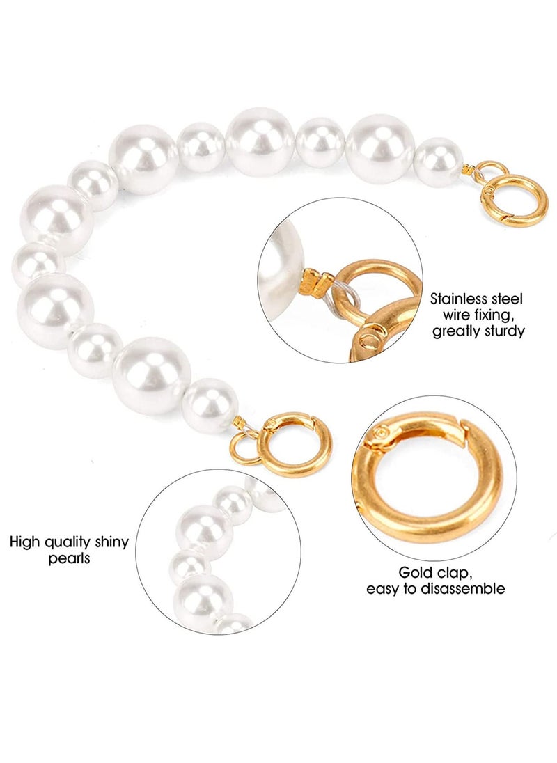 SYOSI Purse Replacement Chains, heavy chain, DIY Heavy Chunky Aluminum Metal Chain &Imitation Pearl Bead Purse Strap Handbag Chain Accessories DIY Chain Strap Handbag Chains for Bag  - Image 2
