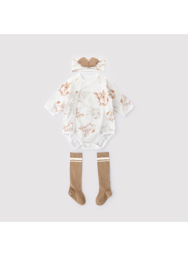 Balipig Baby Bodysuit Set Of 3 Spring And Autumn Infant Romper For Girls And Boys Newborn Baby Clothes Style - Image 1