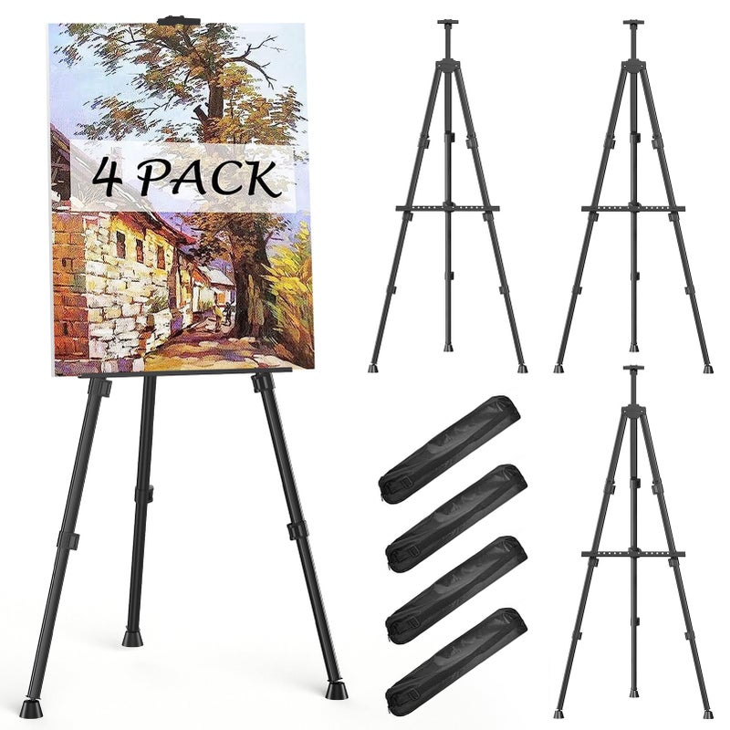 Aredy Easels for Painting Canvas Aredy 66 Art Easel for Drawing Portable Painting Easel Stand Metal Table Top Easel 4 Pack