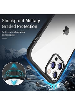 Generic Case Compatible With iPhone 13 Pro Max  Clear Case Shockproof Hard PC +Soft Silicone [Not Yellowing] Transparent Protective Slim Case Phone (Black)  - Image 3