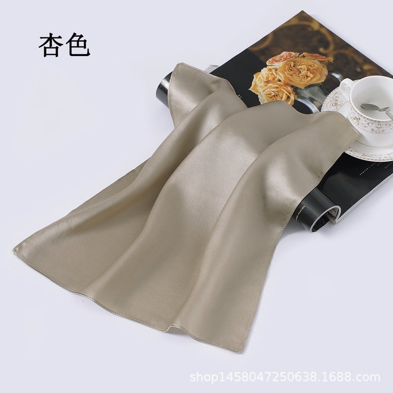 New 100% Silk Handkerchief Mulberry Silk Small Square Scarf Portable Multi-Color Small Silk Scarf Solid Color Pocket Scarf - Image 1