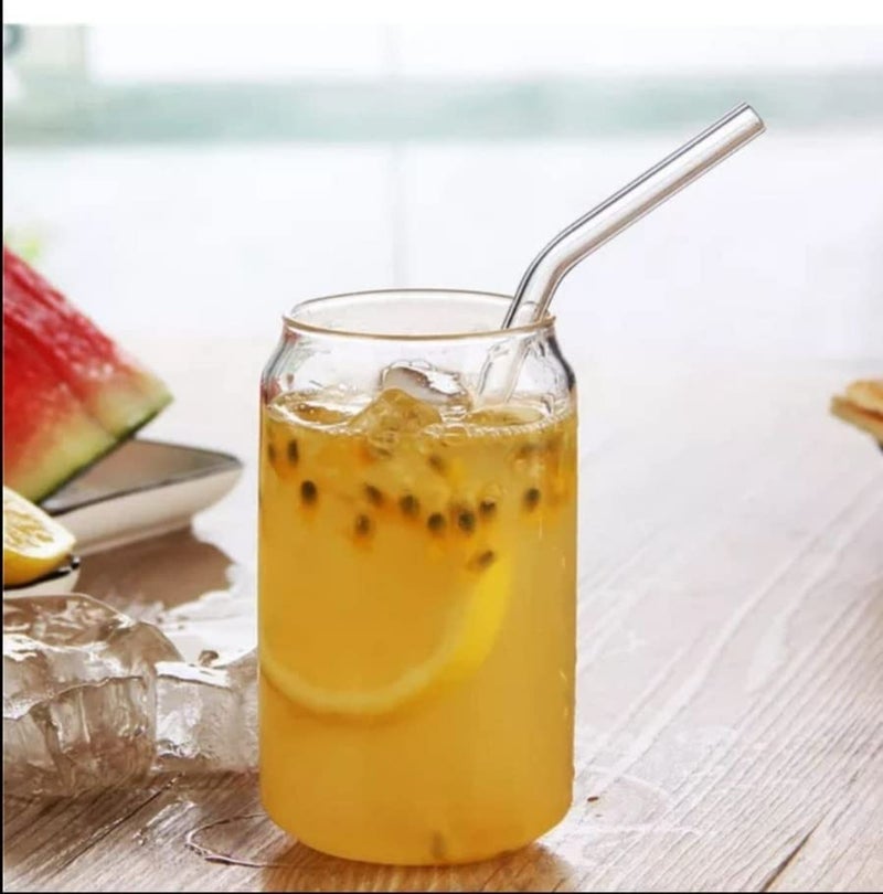 WEZOSHINET Drinking Glasses 2pc Set 350 ml Can Shaped Glass Cups Beer Glasses Tumbler Cup Cocktail Glasses Whiskey Glasses Iced Coffee Glasses Iced Tea Glasses Wine Cups Water Glasses - Image 5