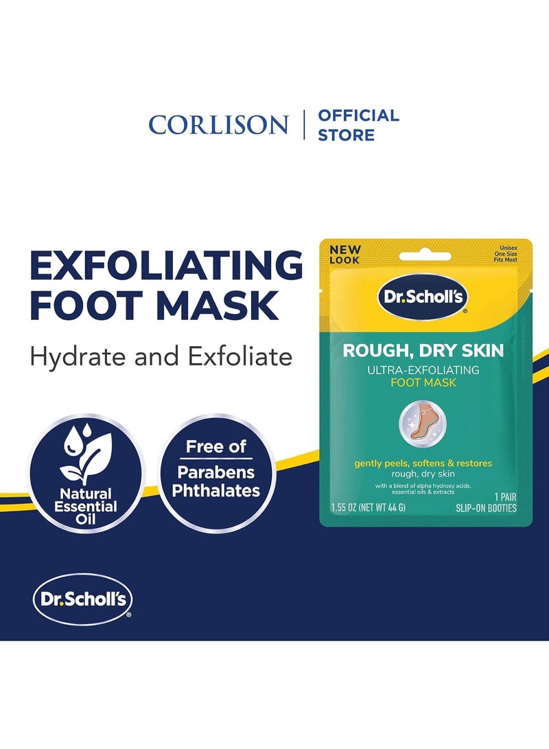 Dr. Scholl's Ultra Exfoliating Foot Mask Gently Peels & Softens 1 Pair Slip-on Booties Foot Mask 1.55 oz  - Image 2
