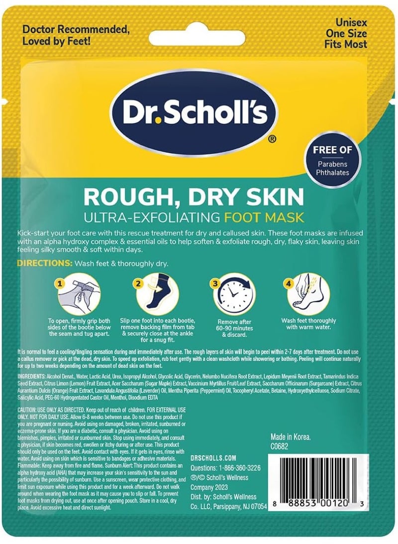 Dr. Scholl's Ultra Exfoliating Foot Mask Gently Peels & Softens 1 Pair Slip-on Booties Foot Mask 1.55 oz  - Image 3