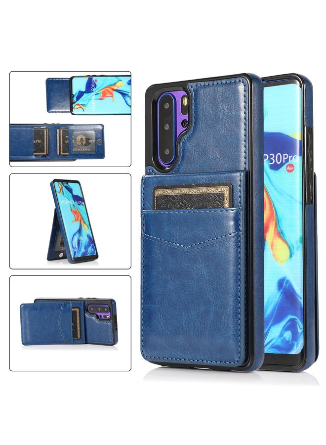 The Bros Phone Case For Huawei P30 Pro Solid Color PC + TPU Protective Phone Case with Holder & Card Slots - Image 1