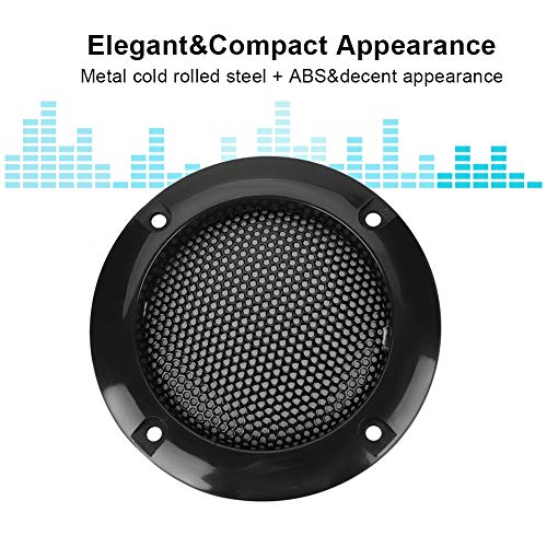 ZERONE 2Pcs 2inch Speaker Grill Cover, Speaker Decorative Steel Mesh Circle Car Speaker Protective Mesh Cover Replacement(Black) - Image 4