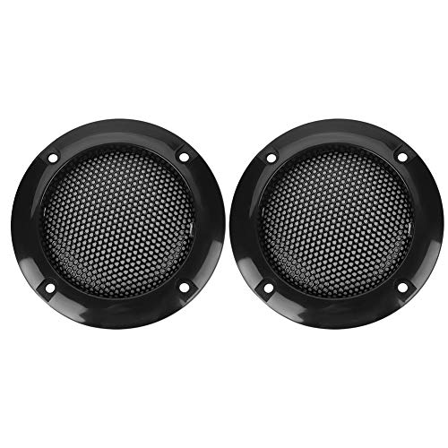 ZERONE 2Pcs 2inch Speaker Grill Cover, Speaker Decorative Steel Mesh Circle Car Speaker Protective Mesh Cover Replacement(Black) - Image 1