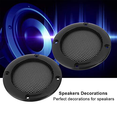 ZERONE 2Pcs 2inch Speaker Grill Cover, Speaker Decorative Steel Mesh Circle Car Speaker Protective Mesh Cover Replacement(Black) - Image 3