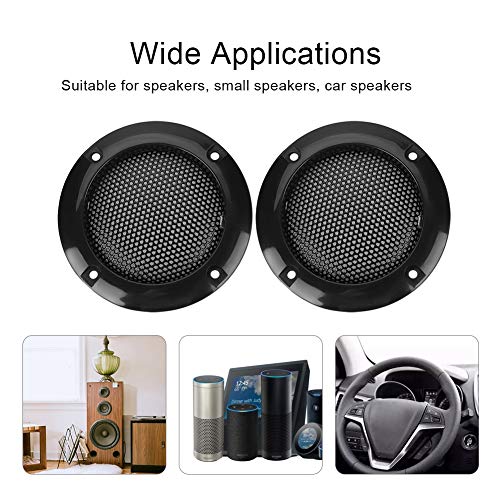 ZERONE 2Pcs 2inch Speaker Grill Cover, Speaker Decorative Steel Mesh Circle Car Speaker Protective Mesh Cover Replacement(Black) - Image 5