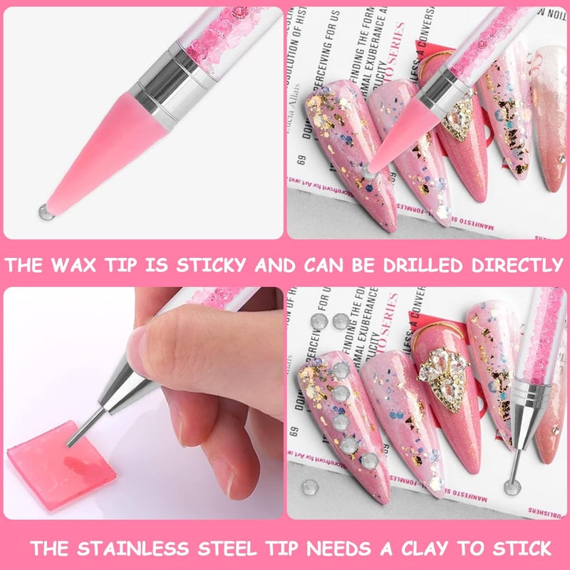 MAYCREATE 2pcs Nail Art Tools Rhinestone Pick Up Tool for Diamond Painting Nail Art Dual Head Rhinestones Pick Up Pen with 2 Extra Nibs Nail Dotting Pen Picker Pen for DIY - Image 4