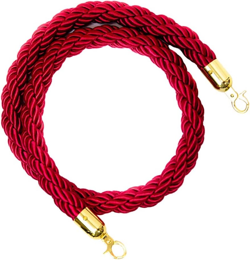 klarakoBarrier Rope Crowd Control Stanchion Queue Rope with Hooks, 5ft/7ft/10ft, 6 Colors Available klarakoRed, 2m - Image 4