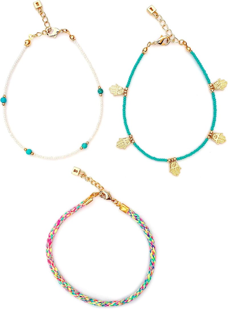 ألوان مجموعة خلخال ألوان متوسطة الحجم للنساء، 3 قطع، متعددة الألوان - EE3845HSETMX - Image 1