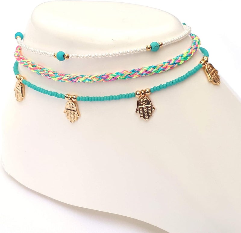 ألوان مجموعة خلخال ألوان متوسطة الحجم للنساء، 3 قطع، متعددة الألوان - EE3845HSETMX - Image 2