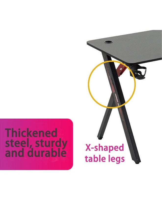 LEXIN Gaming Desk -With Carbon Fiber Surface, Headphone Hook, and Cup Holder.  - Image 5