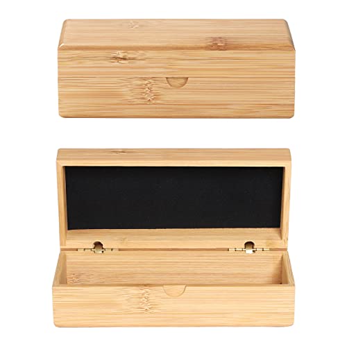 molshine Sunglasses Case,Bamboo Wood Box for Eyeglasses,Eyewear Case(Glasses is Not Included) (Cuboid-Bamboo Color) - Image 1