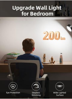 EZVALO EZVALO Rechargeable 360° Rotation Dimmable Wireless LED Wall Mounted Lights for Bedroom 3 Color Temperatures & Remote & Touch Control 5500mAh Battery (Black - 3Pack)  - Image 5