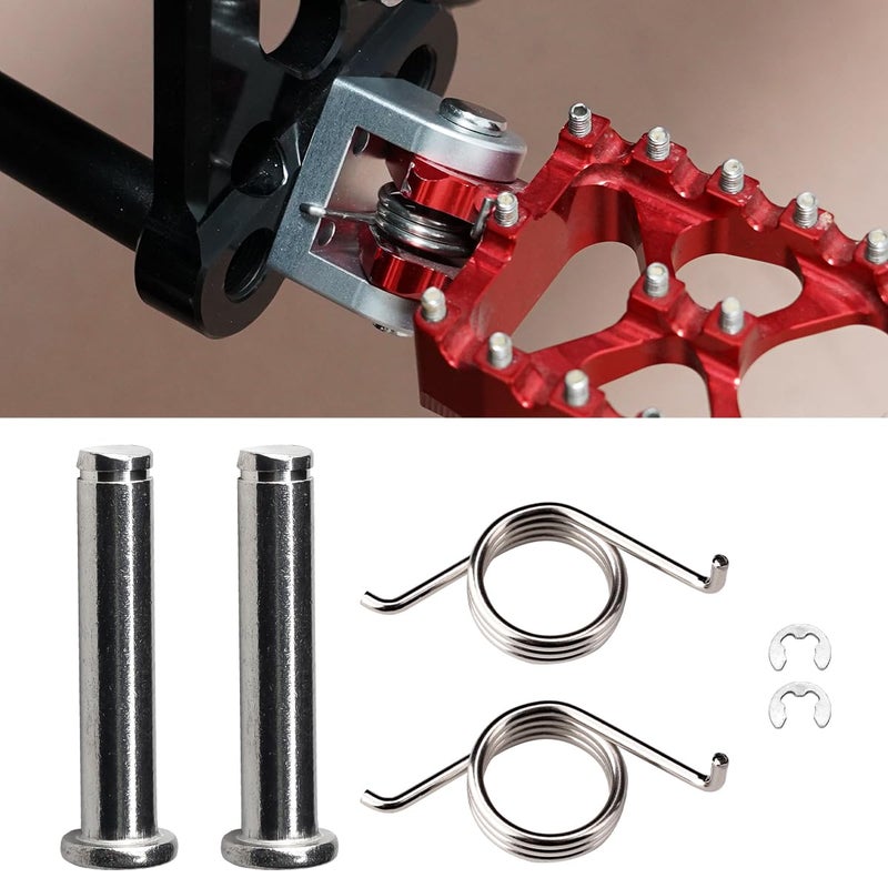 URLWALL Dirt Bike Foot Pegs Springs Pedal Bolt Kit for Sur Ron Light Bee XS Segway X160X260 Stainless Steel Antirust Durable Footrests Springs Bolt Screw Left RightFor Foot Pegs - Image 3
