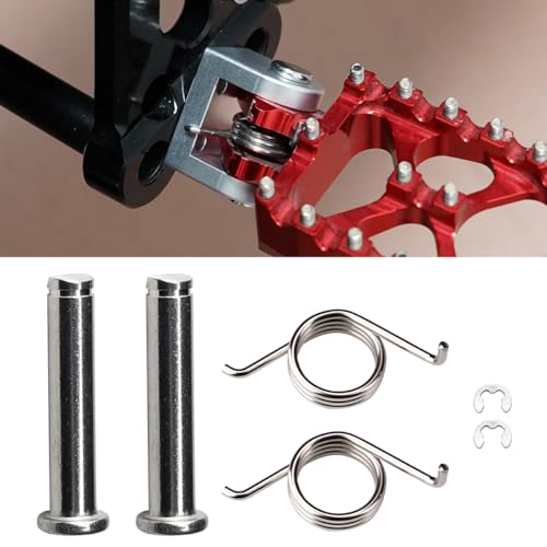 URLWALL Dirt Bike Foot Pegs Springs Pedal Bolt Kit for Sur Ron Light Bee XS Segway X160X260 Stainless Steel Antirust Durable Footrests Springs Bolt Screw Left RightFor Foot Pegs - Image 1