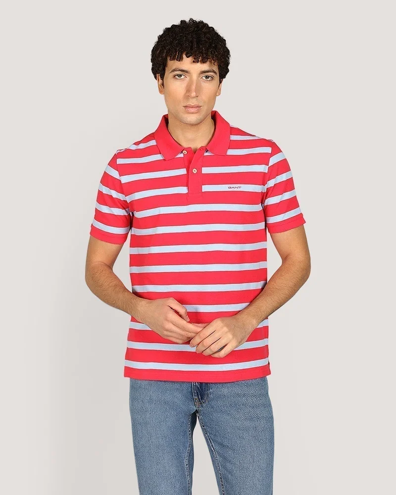 GANT Striped Short Sleeve Polo Shirt