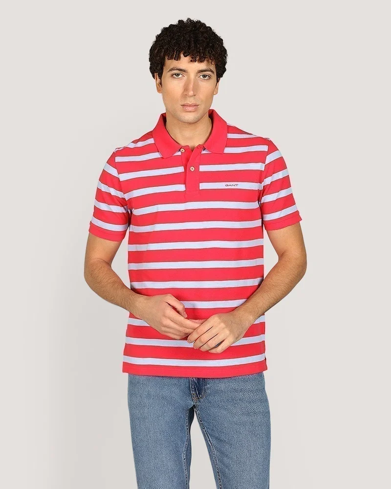 GANT Striped Short Sleeve Polo Shirt