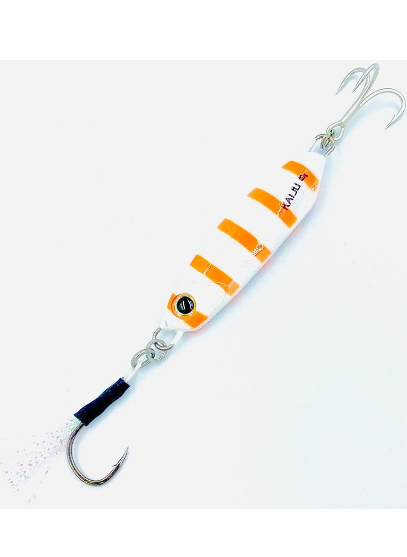 oakura Kaiju White Tiger Jig - 40G Weights, Extra Sharp Bkk Hook, 10 Mesmerizing Colors - Lightweight Gear For Epic Fishing Adventures  - Image 1