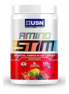 USN USN Amino Stim Essential Amino Energy Fruit Punch Flavor 285g  - Image 1