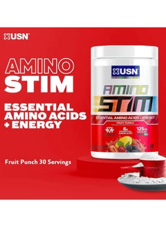 USN USN Amino Stim Essential Amino Energy Fruit Punch Flavor 285g  - Image 2