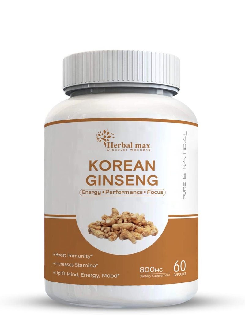 Herbal Max Korean Ginseng 60 Capsules  - Image 1
