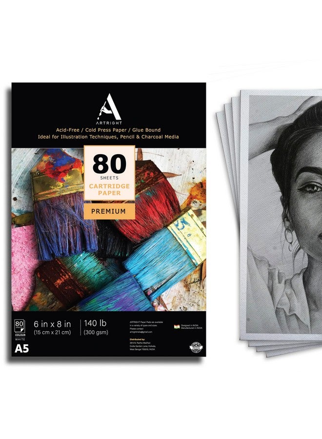 ArtRight ArtRight Artists' Sketching Paper (A5 Pack of 20 Sheets, 300 GSM); Handmade Cartridge Mixed Media Sheets of 300GSM for Pencil, Charcoal and Ink Media - Image 1