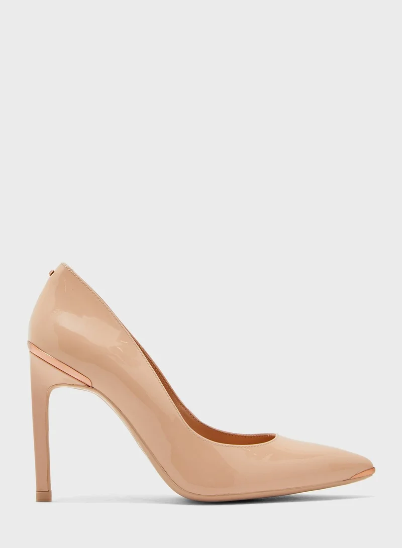 Ted Baker Melnil High Heel Patent Leather Pump - Nude-Pink
