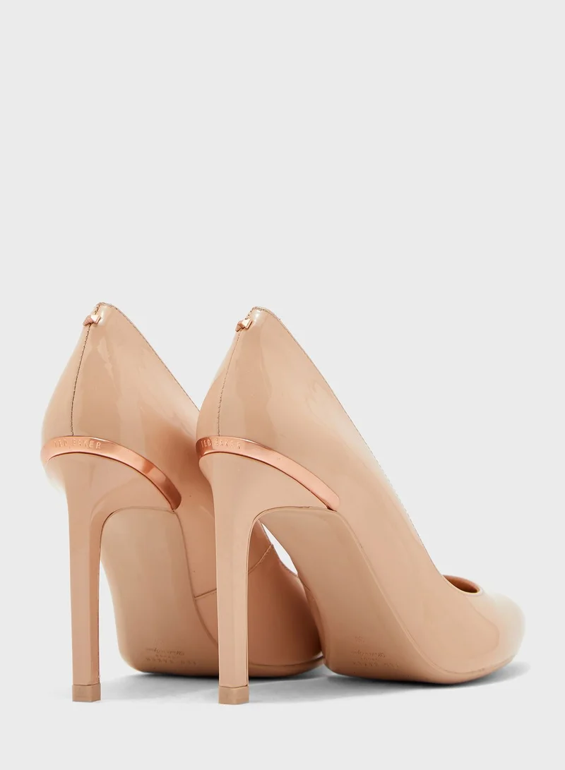 Ted Baker Melnil High Heel Patent Leather Pump - Nude-Pink