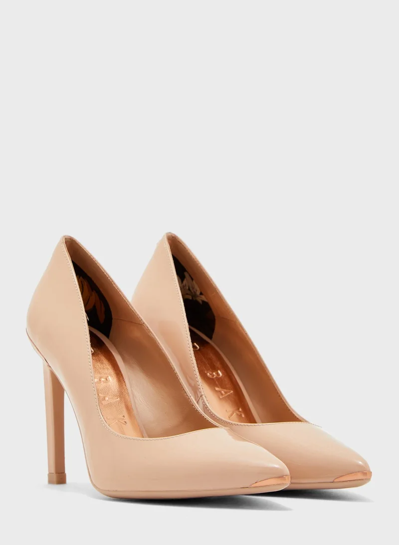 Ted Baker Melnil High Heel Patent Leather Pump - Nude-Pink