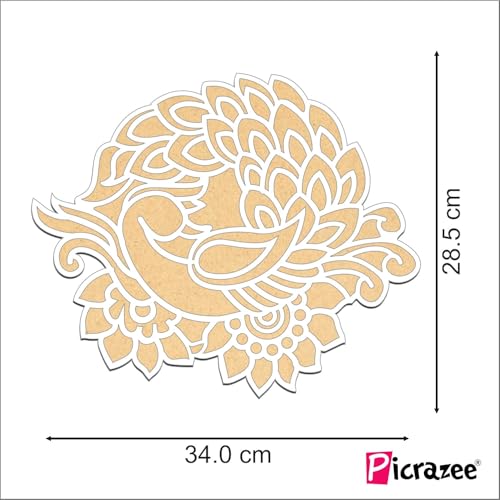 Picrazee Ready Rangoli Stencil Mats Easy to Use, Easy to Fill Rangoli Boards, Reusable Island Portable, Diwali Decoration for Home Office (11.7 inch) (D4) - Image 4
